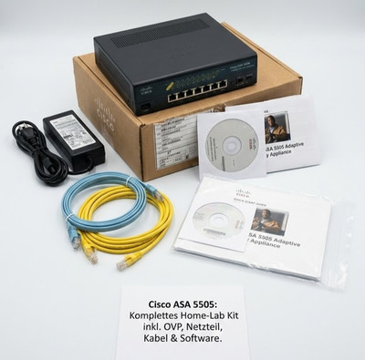 Cisco ASA 5505 Adaptive Security Appliance   Full Kit   OVP   Ideal für Home-Lab