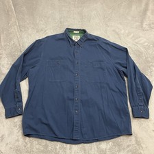 Vintage 90s Sears Roebuck Since 1886 Men XXL Blue Cotton Button Down Shirt Korea