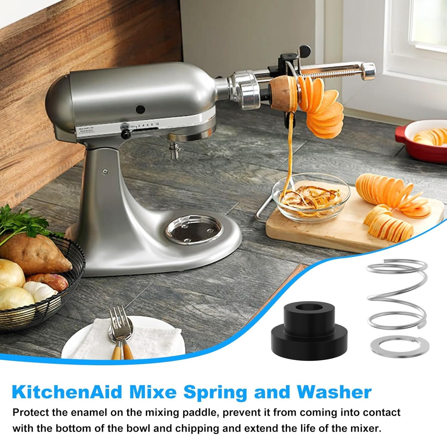 Tilt-Head Mixer Parts Spring and Washer Rubber Replacement for Kitchen