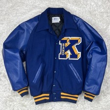 Vintage Nefff Band Varsity Jacket Blue Wool B...