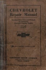 Chevrolet Superior Models Series K V Repair Manual 1926 Original Service Book Chevrolet Superior Models Series K V Repair Manual 1926 Original Service Book