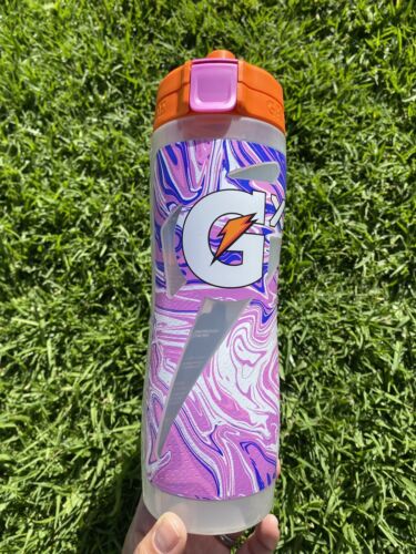 Gatorade 30oz GX Squirt Bottle Marble Pink Purple - Picture 1 of 6