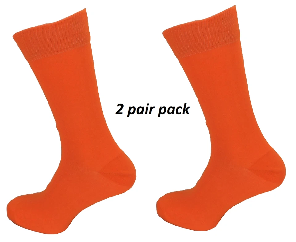 Mens 2 Pair Pack Orange Mod Retro Socks