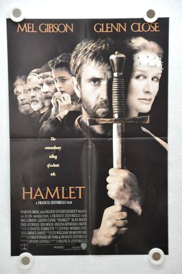 1990 Hamlet Movie Poster 14 x 20 Mel Gibson, Glenn Close, Alan Bates