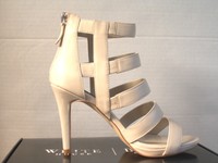 Pumps 8m Ivory Beige Leather Strappy Heels Rtl.120 White House Black Market Pumps 8m Ivory Beige Leather Strappy Heels Rtl.120 White House Black Market