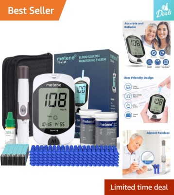 Precision Glucometer Kit - Advanced All-in-One - Large Display - Easy to Use
