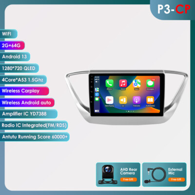 For Hyundai Solaris Verna 2016-20 Android 13 Car Stereo Radio GPS FM Carplay CAM