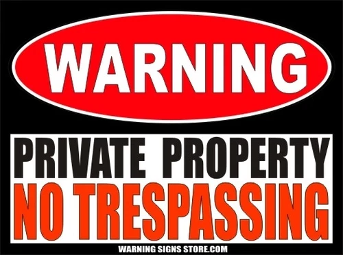 Private Property No Trespassing Warning Vinyl Sticker Decals 2pack 4" wide WS240