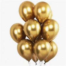 Golden Glow Balloons - 5" Metallic Helium Balloons for Birthday, Baby Shower, We