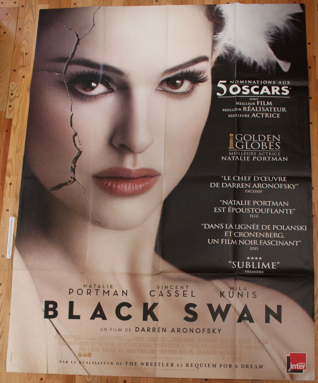 BLACK SWAN HUGE ORIGINAL FRANCE MOVIE POSTER OVER 5 FEET TALL NATALIE ...