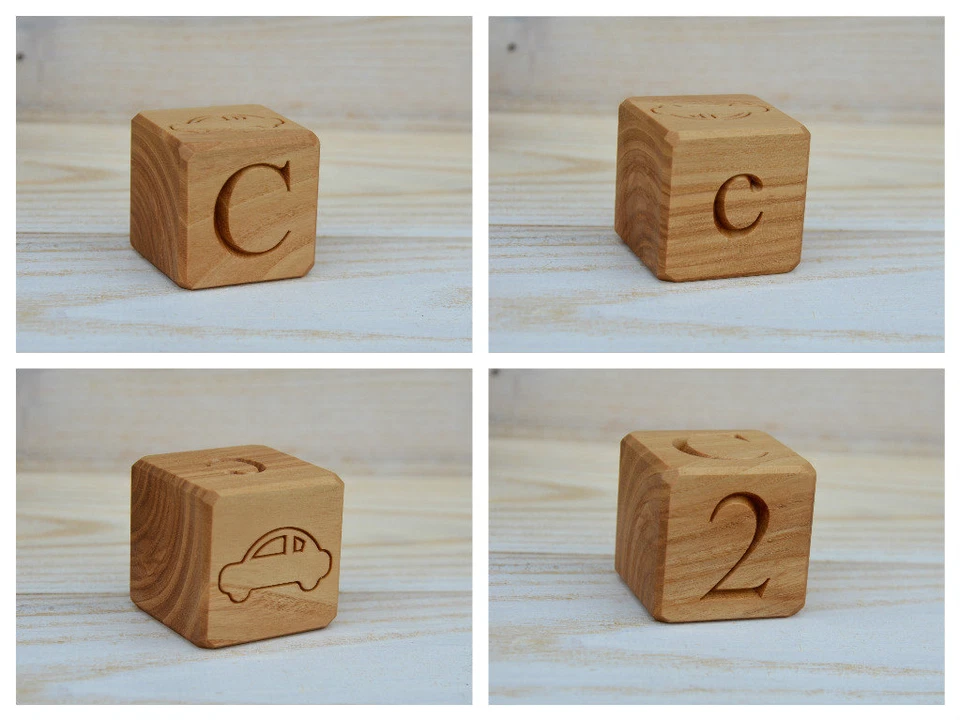 26 English Wood Alphabet Blocks, All in 1! ABC Wood Blocks Christmas Baby Shower - Image 2 of 4