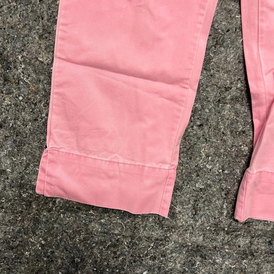Mossimo Pants Women 1 Pink Belted Juniors Low Rise Straight Cropped Light Chino - Image 2 of 4
