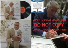 Tony Bennett signed Greatest Hits album vinyl record COA exact proof Beckett BAS