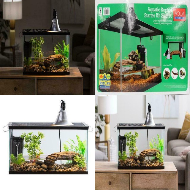 Aquatic Reptile Habitat Kit Aquarium Tank Terrarium Pet Frog Turtle 