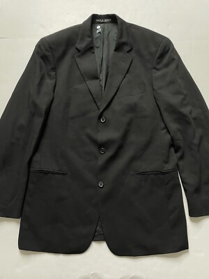 Hugo Boss Einstein Sigma Suit Jacket Mens 42L Black 3-Button 100% Wool Blazer
