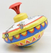 Ohio Art Vintage Tin Litho Spinning Circus Top 5"