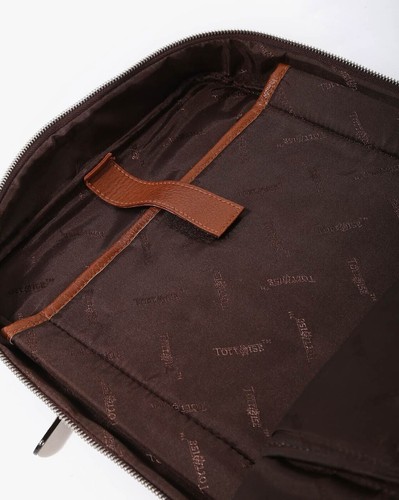 Notebook Rucksack Echtleder | Laptop Tasche bis 15,4 Zoll | Schwarz Braun - Bild 13 von 13
