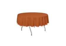 Ultimate Textile ~ 72” Round Polyester Linen Tablecloth ~ Orange
