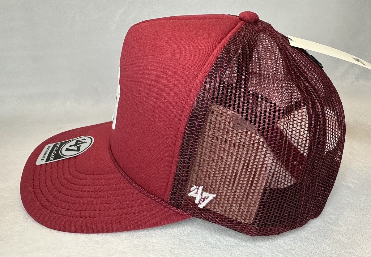 New?Urban Outfitters-Brooklyn Maroon Trucker Hat New York Yankees Branson Dark Maroon Trucker | Hatstoreworld.com main image 2