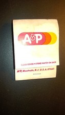 OLD Vintage "A & P" The DIAMOND Match Co. . matchbook MADE IN USA