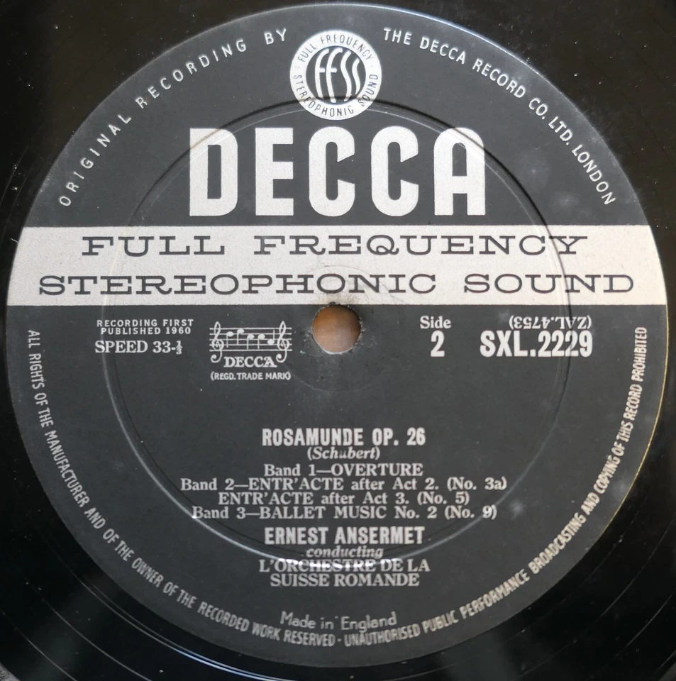 SXL 2229 ED1 Mendelssohn Midsummer Night's Dream Ansermet Decca 1st WBG 1E 1E - Image 2 of 4