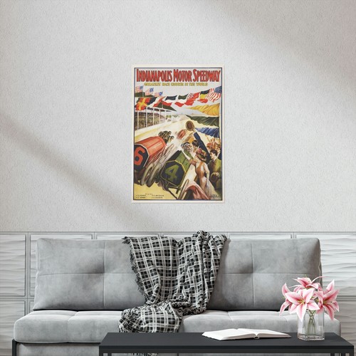 Indianapolis Motor Speed Way Car Racing Vintage Way Wall Art Poster Print - Picture 10 of 10