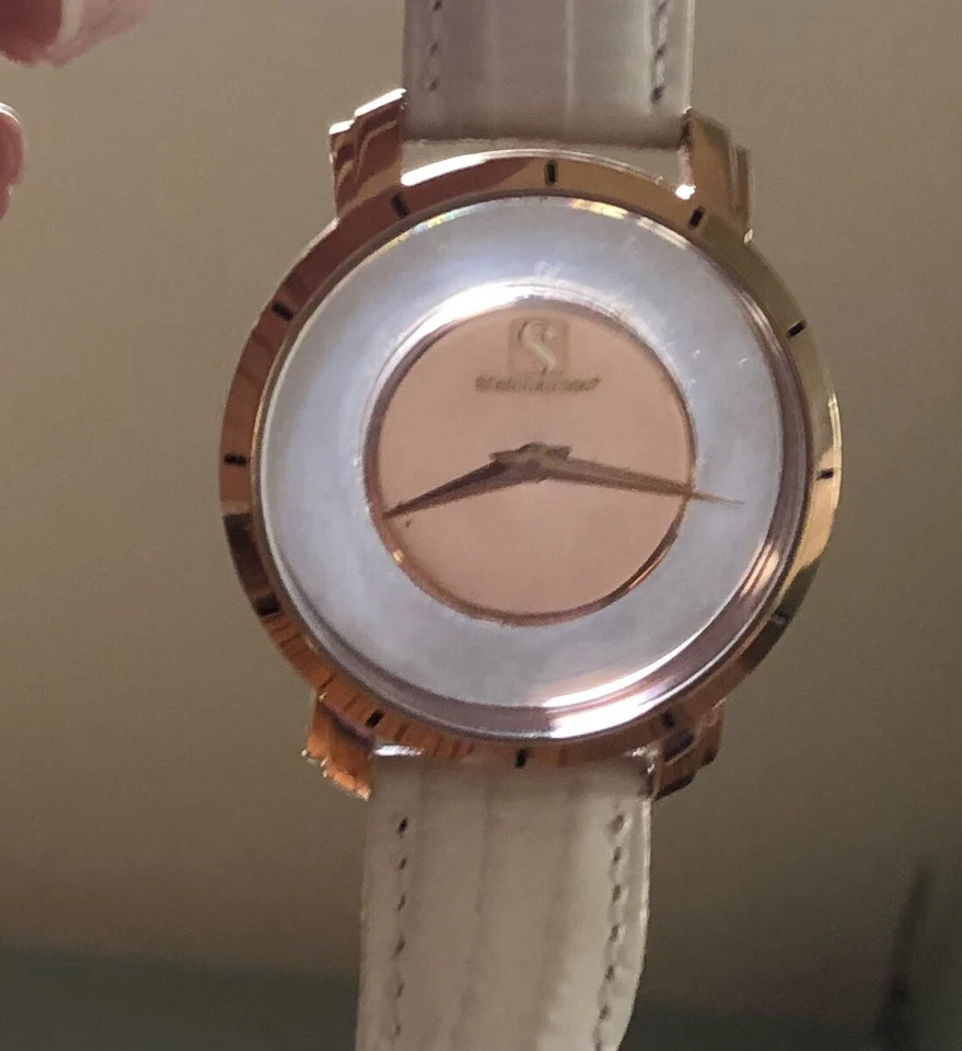 Reloj STEINHAUSEN correa blanca y cara modernista transparente nuevo sin etiquetas Foto 3 de 3