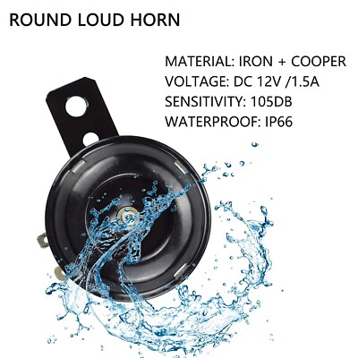 LOVMOTO Universal Horn - 12V Loud 105dB Waterproof Signal Horn for