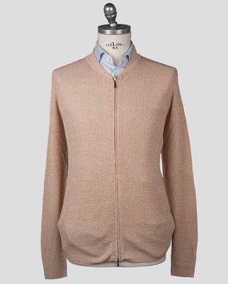 Fioroni Brown Linen Cotton Sweater Full Zip FI89 Man