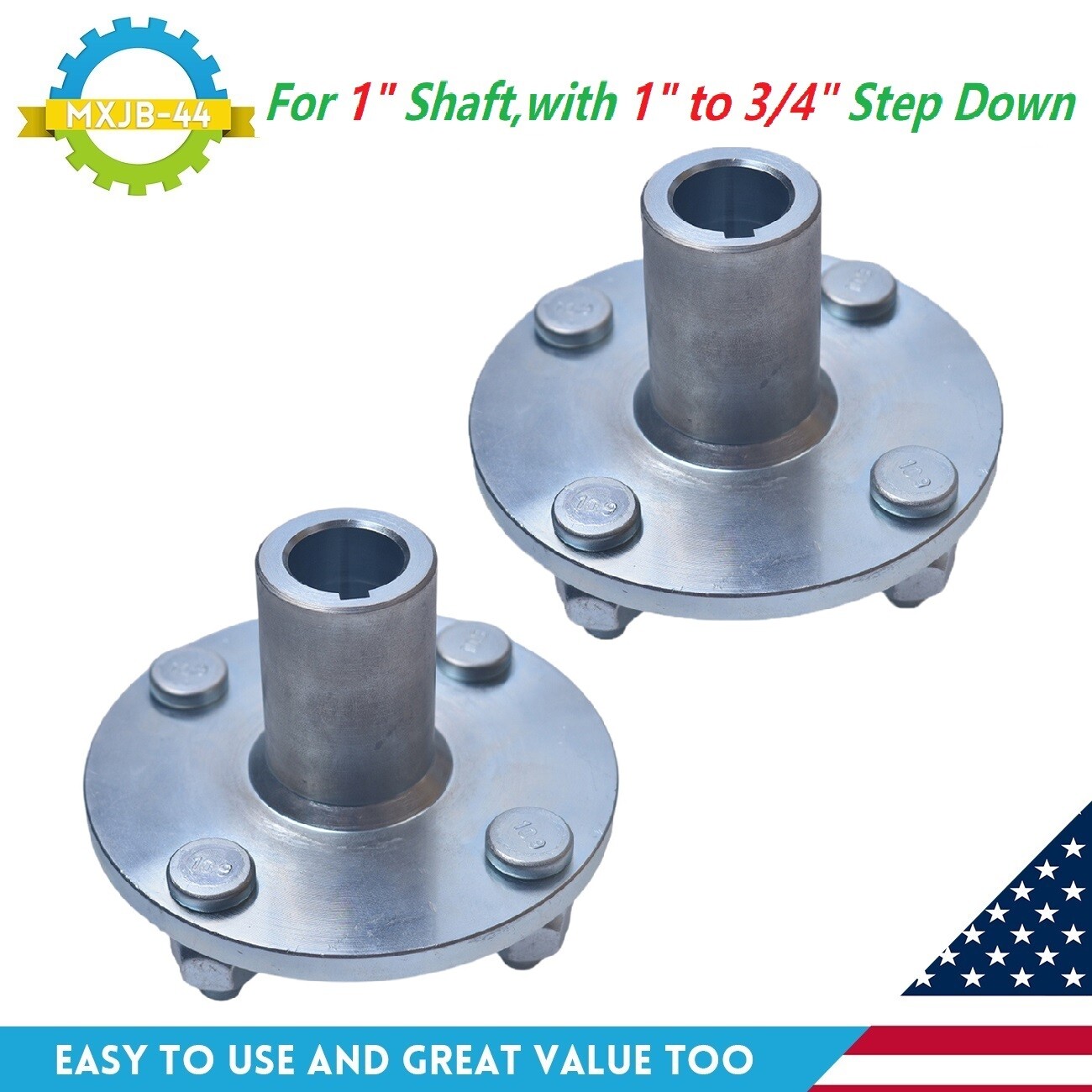 2*Go Kart Live Axle Hub 4" x 4" Wheel Hub For 1" Shaft,with 1" to 3/4