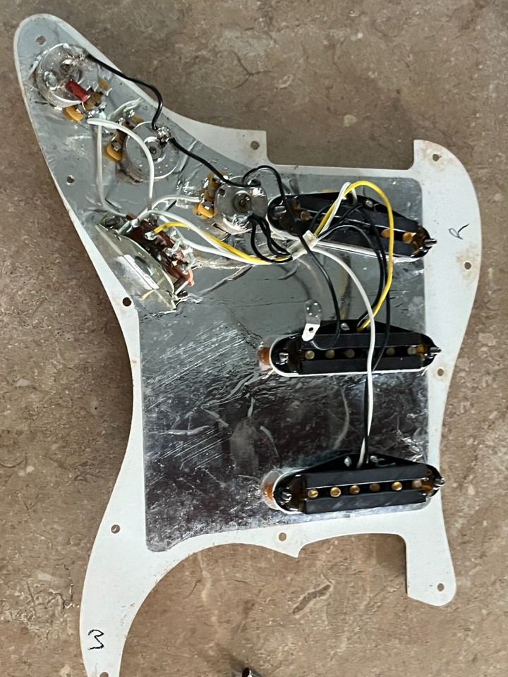 lefty 2007 Fender MIM Stratocaster guitar pickguard pots pickups eBay