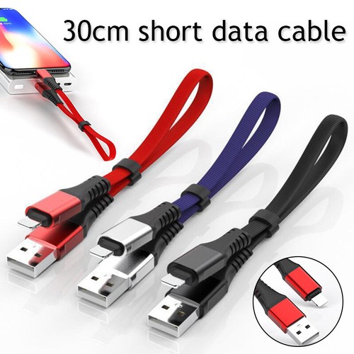 Fast USB Charging Cable Short Cell Phone Charger Data Cord For iPhone Android Ca - Photo 4 sur 18