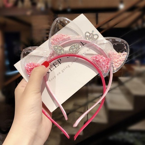 Fasce per orecchie di gatto con paillettes carine - accessori per capelli principessa scintillanti per bambini - Foto 20 di 30