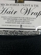  twist and tie hair wrap, 100% soft Polyester, after shower, easy, Qty 1 