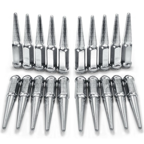 Set of 20 Steel Extended Spike Lug Nuts 4.5" Long 1/2"-20 RHT CHROME Finish 5CH5 - Picture 5 of 9