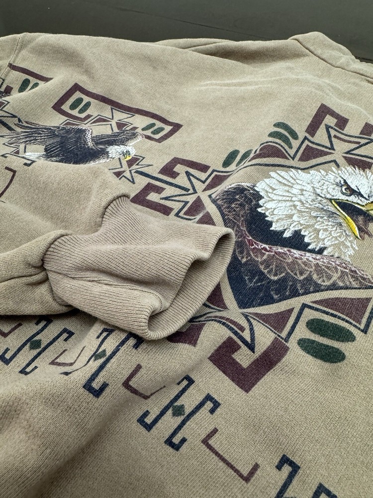 Rare Vintage Art Unlimited Eagle Aztec Print 80’s Men’s Overshirt Sweater- XL