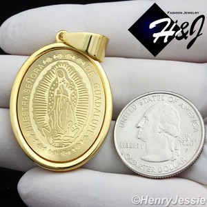 Authentic Men Women Silver/Gold Plated Virgin Mary Oval Shape Pendant*P26