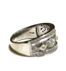 14k white gold .60ct round diamond halo bezel set band ring 7.4g cluster 9 — photo 5