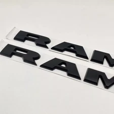 2x Black 2019-2023 Front Door Side Letters Emblems For RAM 1500 2500 3500 Badges