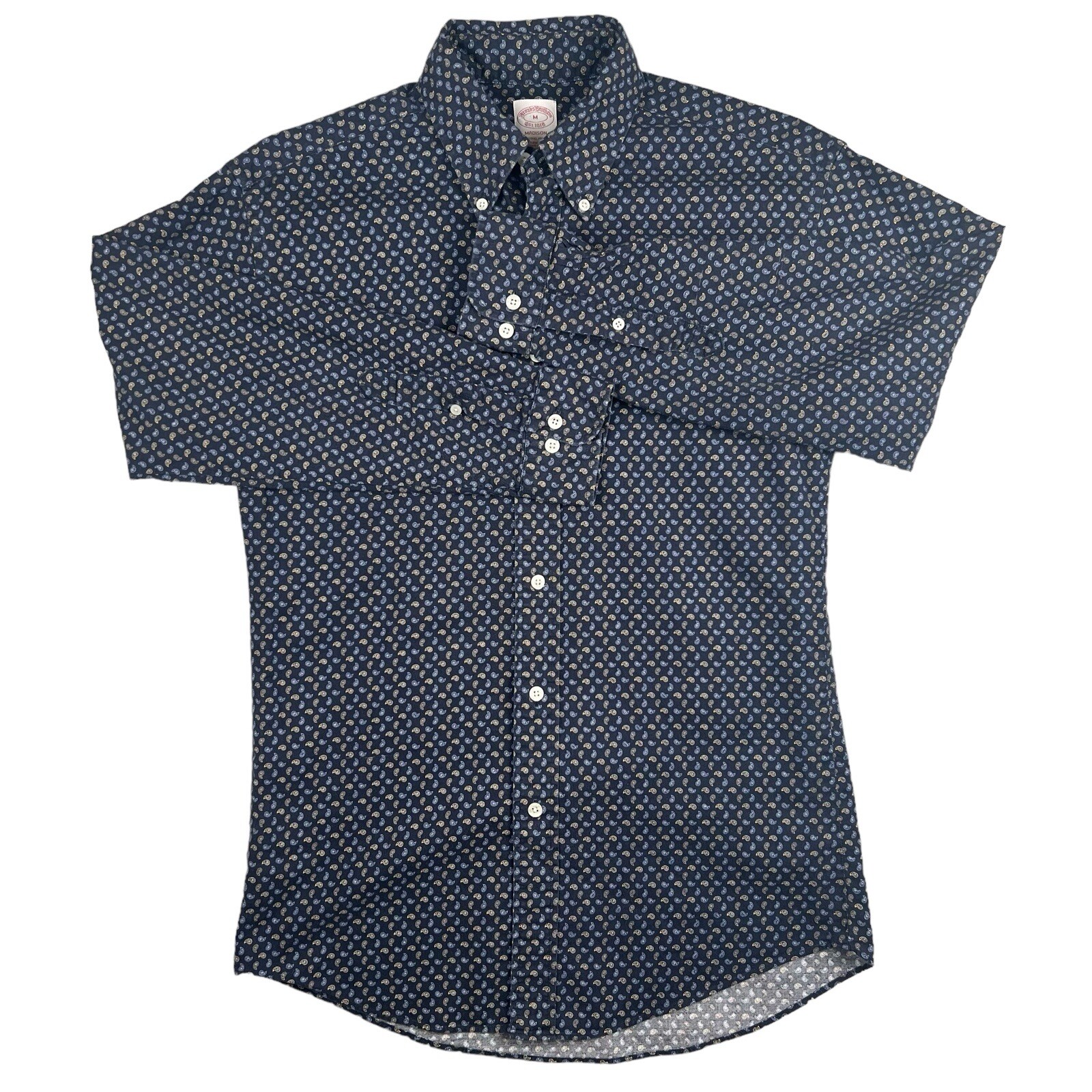 Brooks Brothers Shirt Men's Medium Madison Blue Paisley Allover Print Bandana image 3