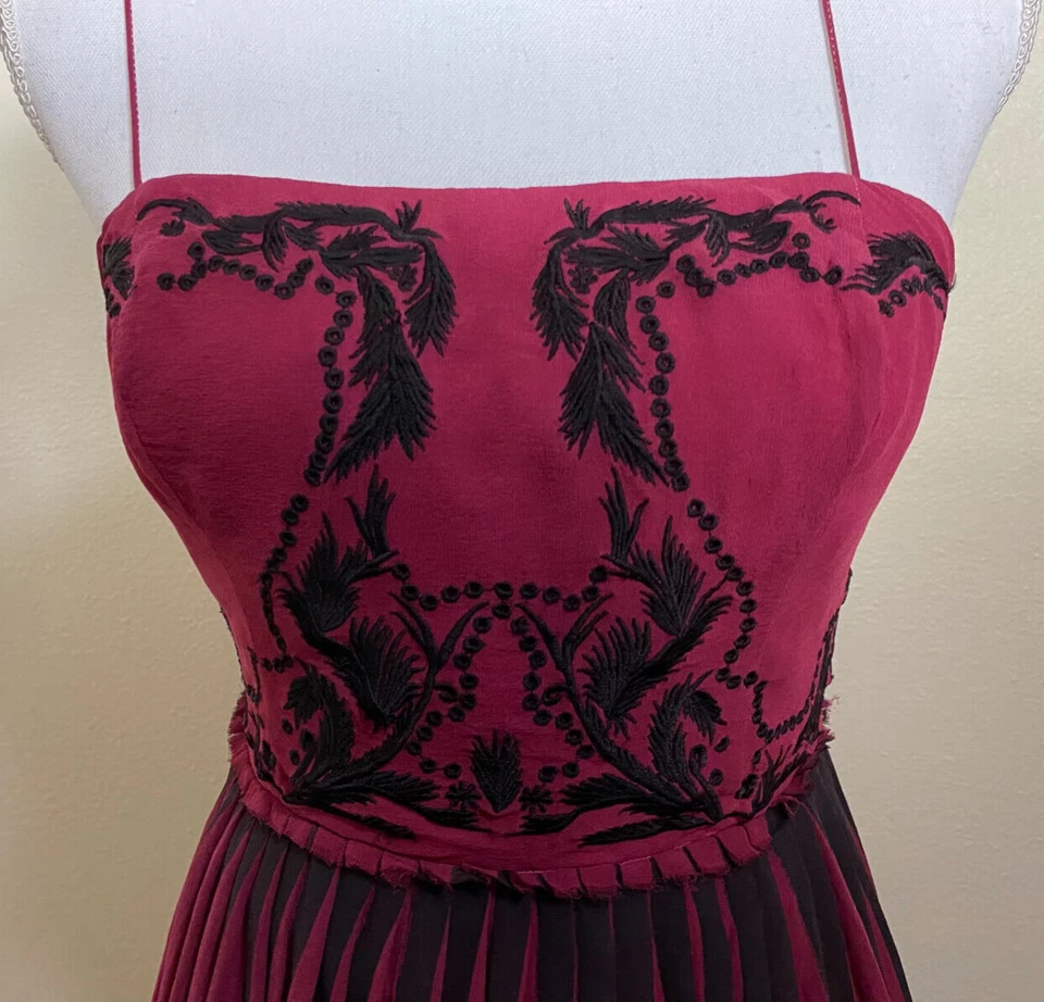 Womens Midi Dress Silk Whimsigoth Fairy Valentines Nicole Miller Artelier Sz 2 - Image 3 of 4