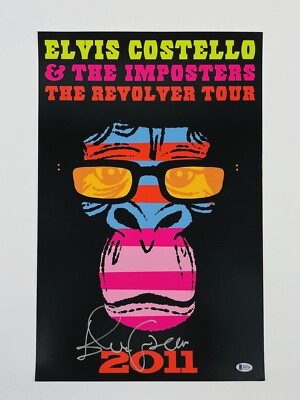 【ポスター付】EL&P Vol.1 & Vol.2 セット Elvis Costello Rare Authentic Signed VIP Lithograph Poster Print