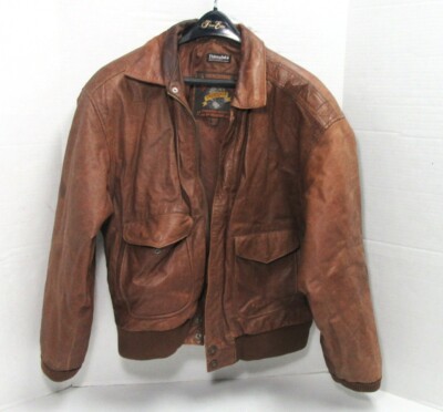 VINTAGE WILSON'S ADVENTURE BOUND BROWN LEATHER JACKET THINSULATE LINING LARGE