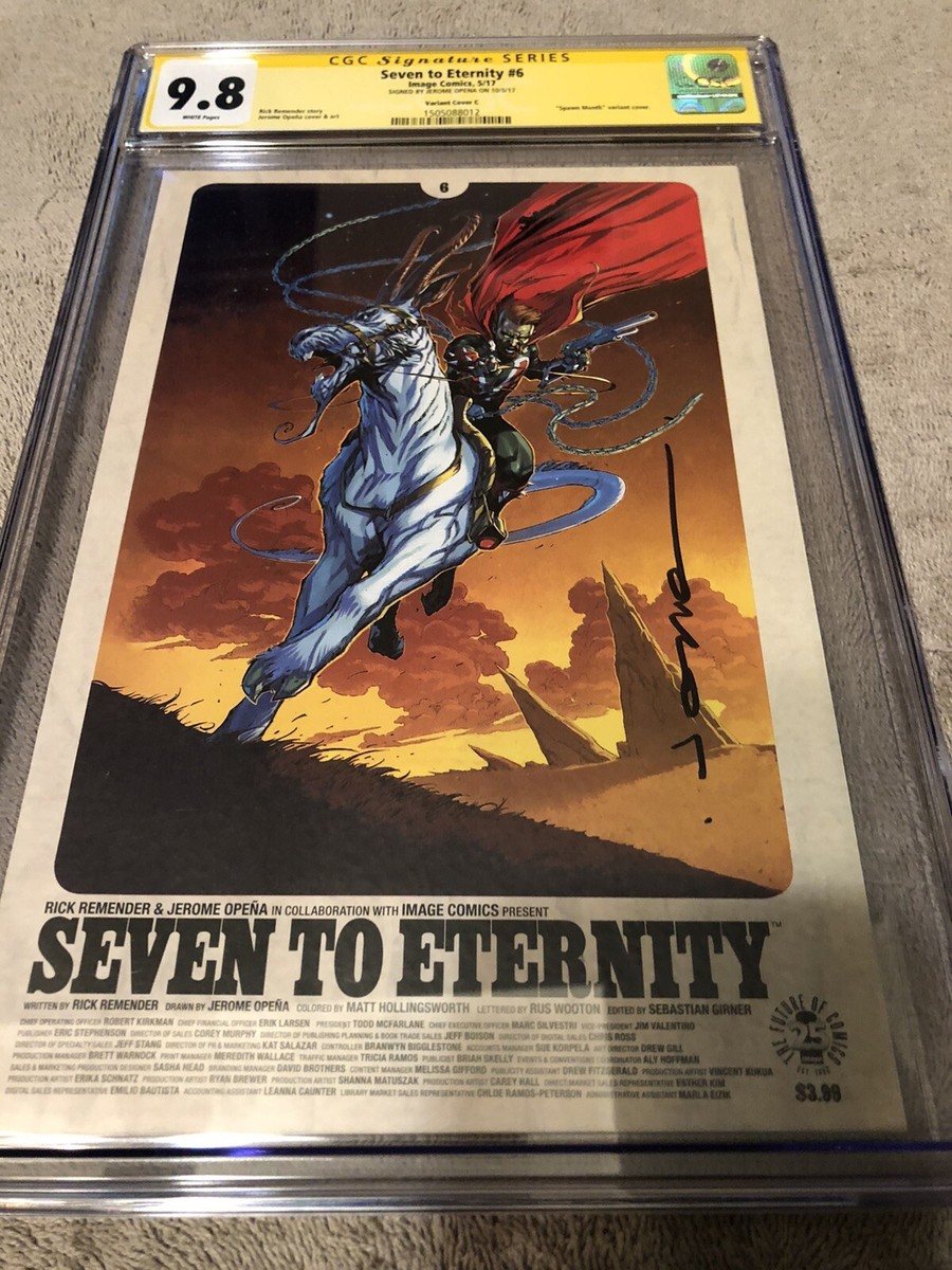 Seven to Eternity 6 CGC 9.8 SS Jerome Opena 5/17 Spawn Month C