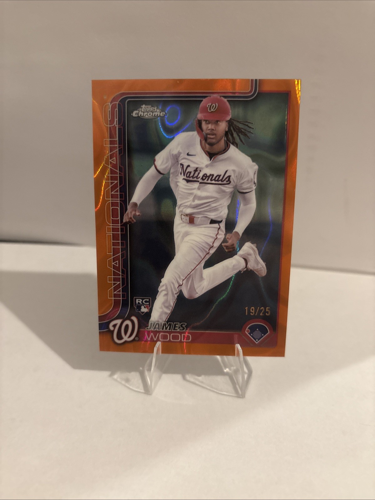 2025 Topps Chrome - James Wood #132 Orange Lava Refractor /25 (RC)