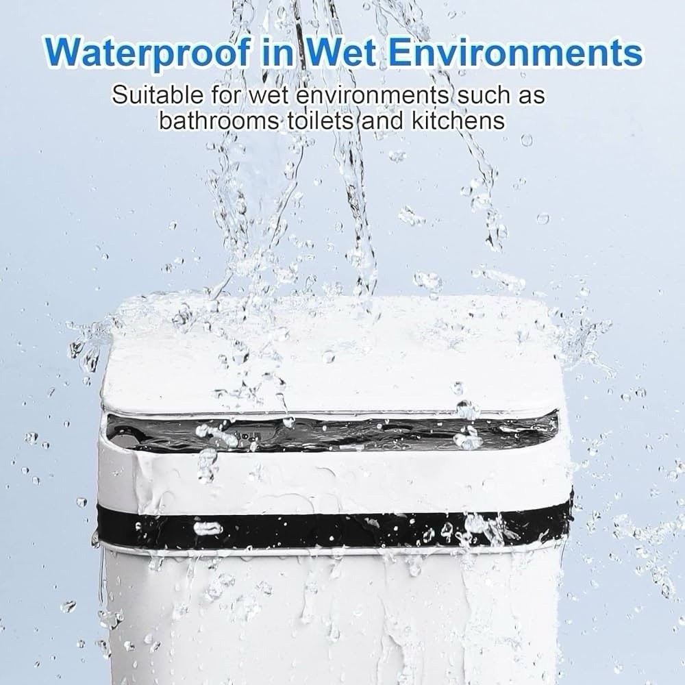 2 Pack 2.2 Gallon Bathroom Trash Cans With Lid Touchless Automatic Motion Sensor