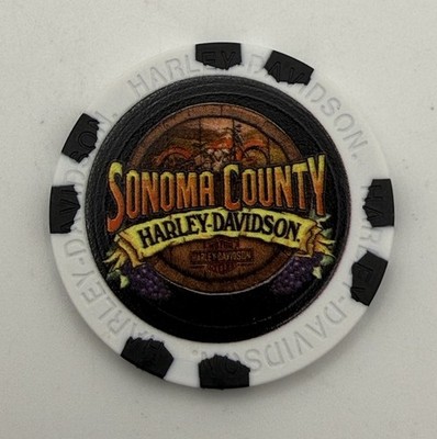 Sonoma County Cotati California CA Harley Davidson Poker Chip Logo Motorcycle HD