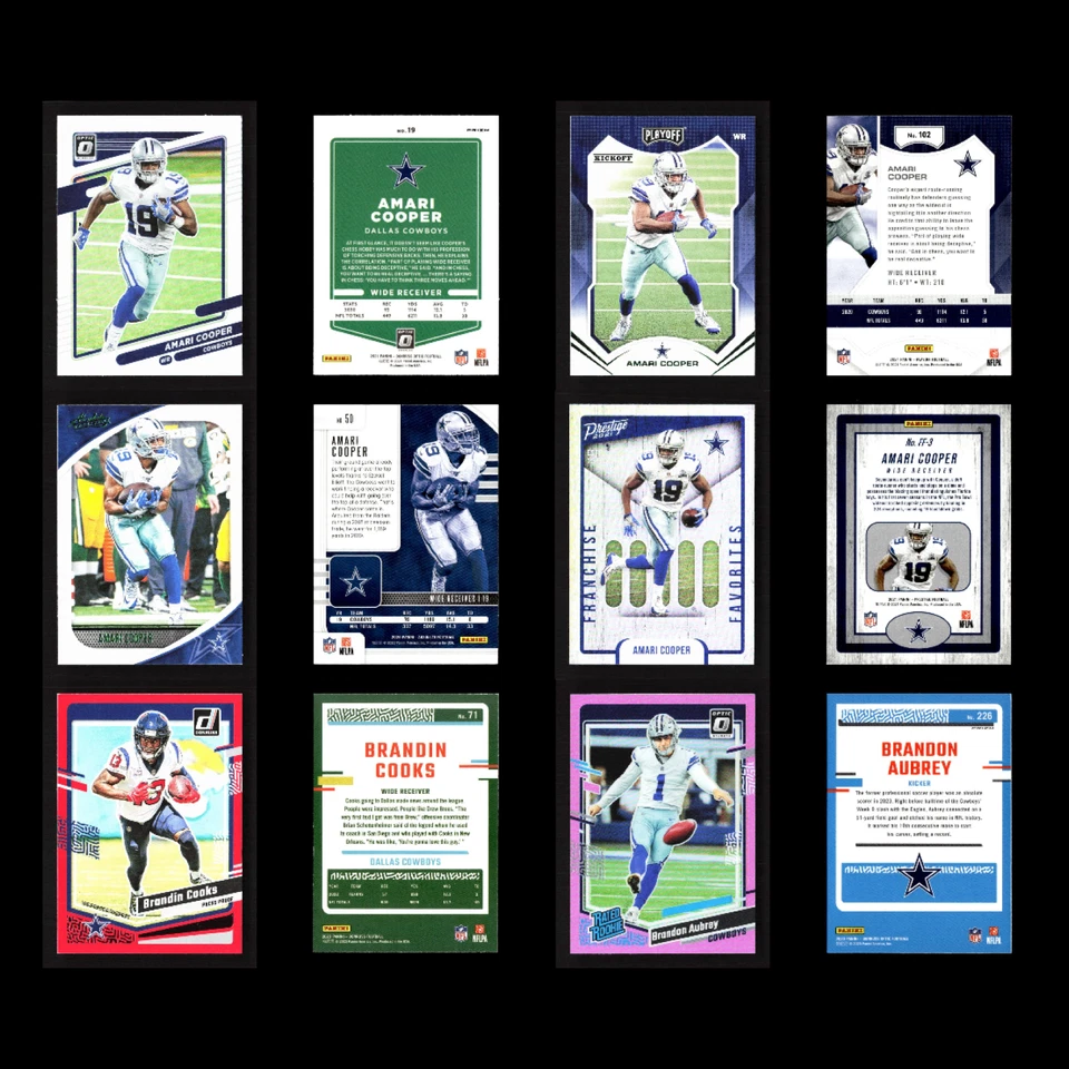 Lote 65 cartões de futebol americano Dallas Cowboys Donruss Optic Holo Amari Cooper quase perfeito futebol - Imagem 3 de 4