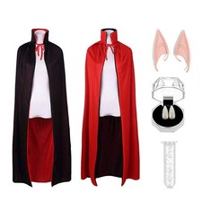 Halloween Vampire Cloak, 55  Reversible Halloween Costume Cape with Vampire T...