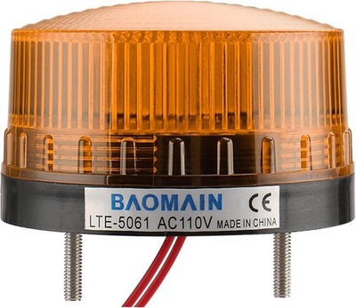 Industrial Signal Round Yellow Warning Light Strobe Lamp LTE-5061 AC 110V 3W